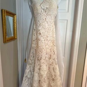 Allure Bridals Lace Wedding Dress in Cream